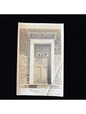 Vintage Postcard RPPC John Penoyer House Doorway Eyes Sharon Connecticut 1757 Ar